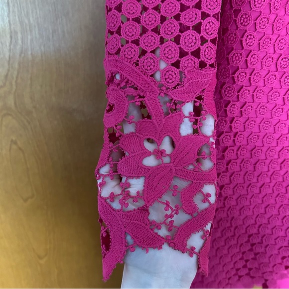 Saylor Kerrianne Eyelet Mini Dress in Magenta Size XS - Picture 3 of 14